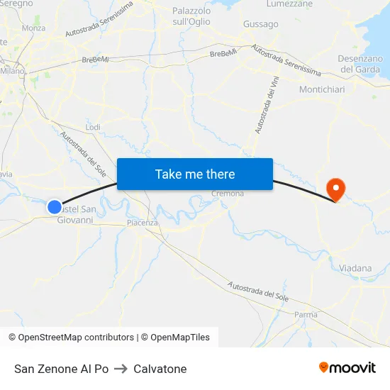 San Zenone al Po to Calvatone map