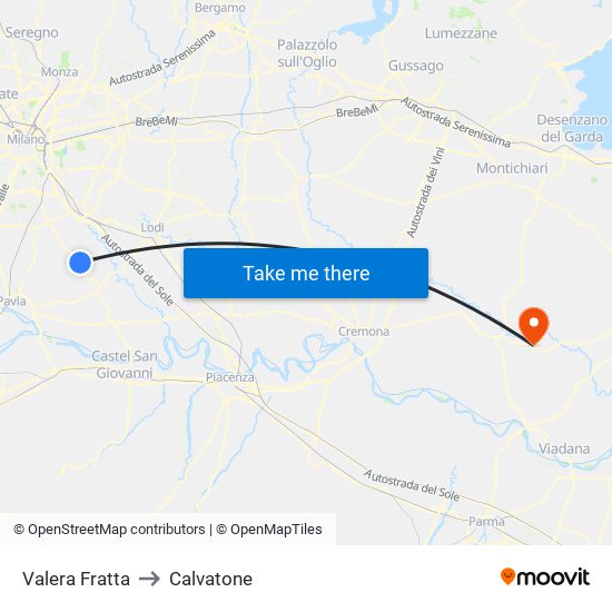 Valera Fratta to Calvatone map