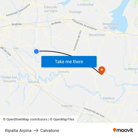 Ripalta Arpina to Calvatone map