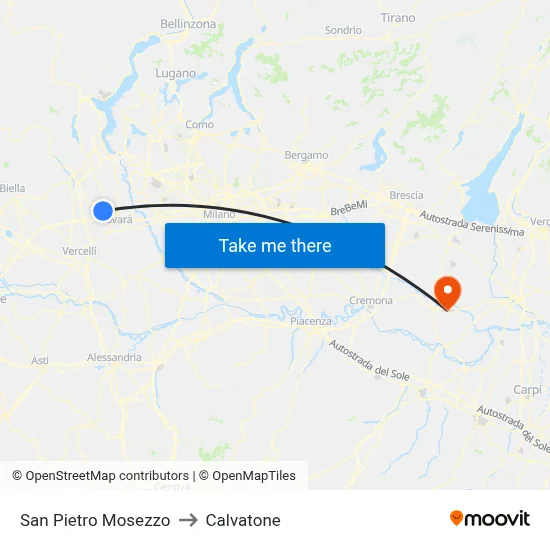 San Pietro Mosezzo to Calvatone map