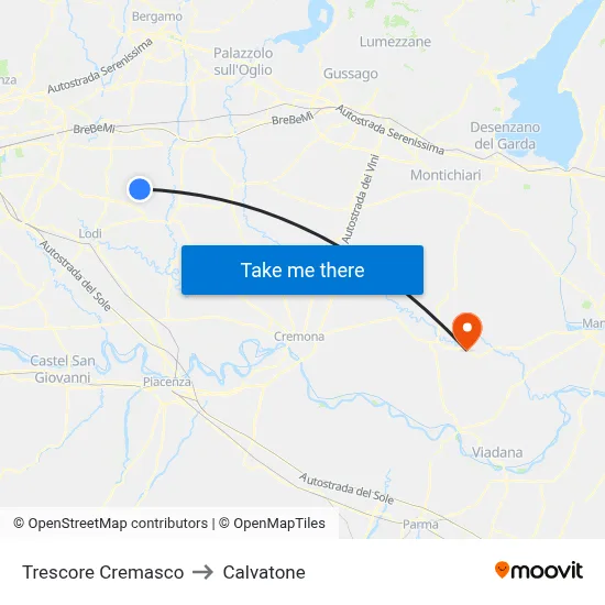 Trescore Cremasco to Calvatone map