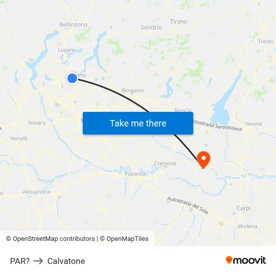 Parre to Calvatone map