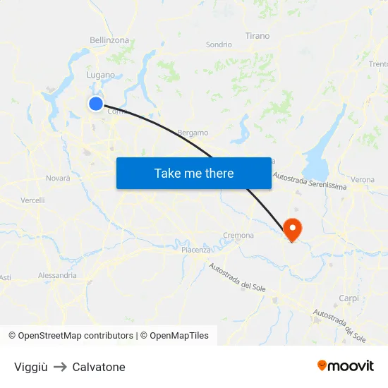 Viggiù to Calvatone map