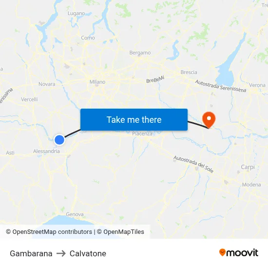Gambarana to Calvatone map