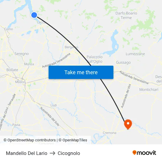Mandello Del Lario to Cicognolo map