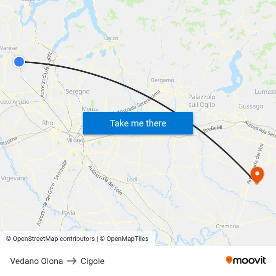 Vedano Olona to Cigole map