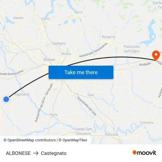 ALBONESE to Castegnato map