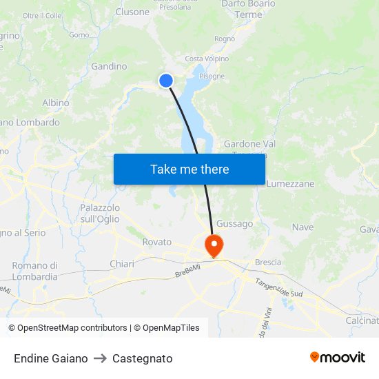 Endine Gaiano to Castegnato map