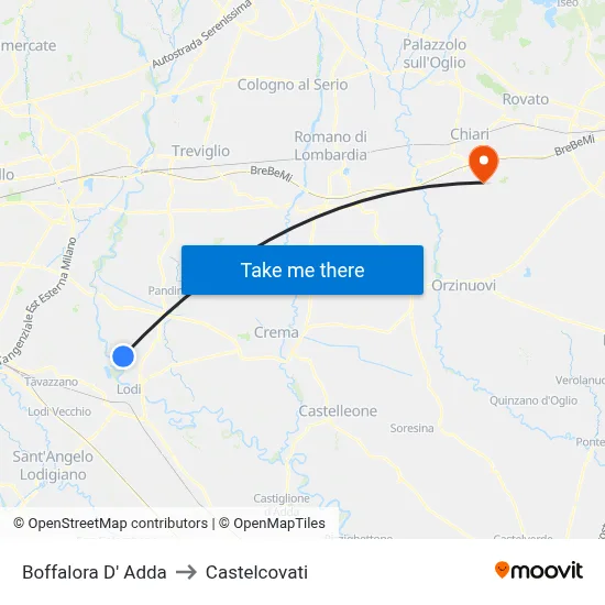 Boffalora D'Adda to Castelcovati map