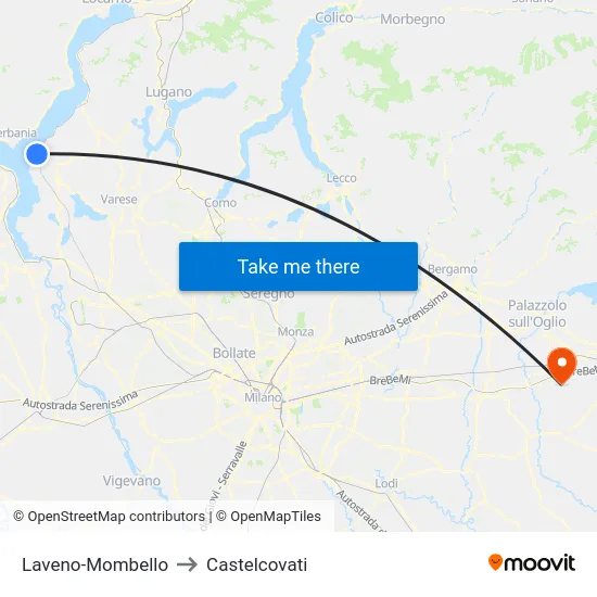 Laveno-Mombello to Castelcovati map
