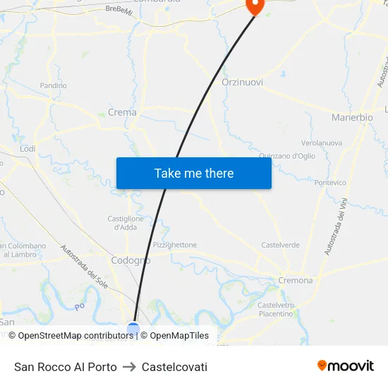 San Rocco Al Porto to Castelcovati map