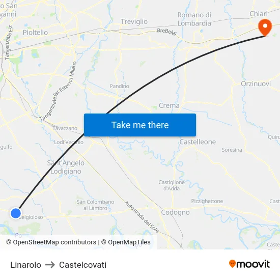 Linarolo to Castelcovati map