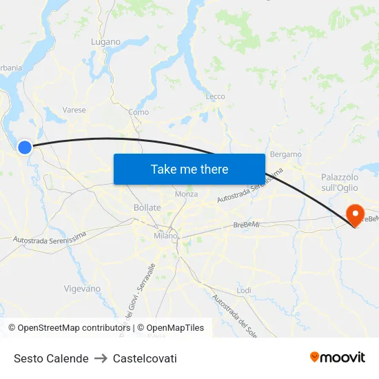 Sesto Calende to Castelcovati map