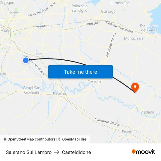 Salerano Sul Lambro to Casteldidone map