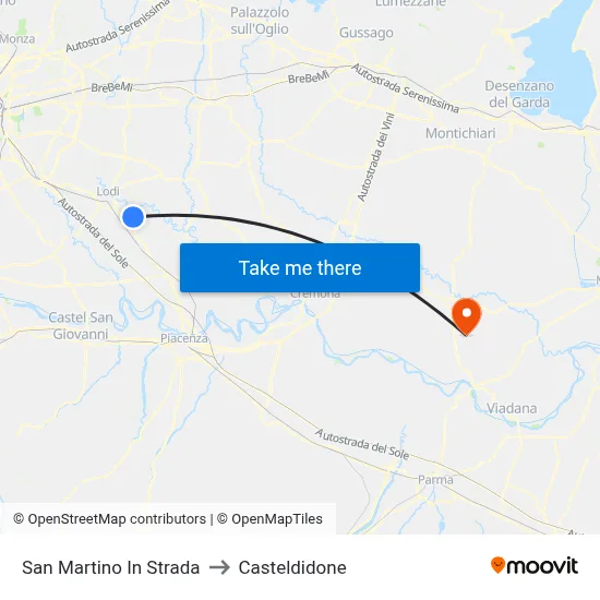 San Martino In Strada to Casteldidone map