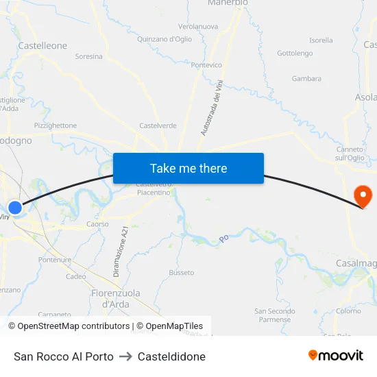 San Rocco Al Porto to Casteldidone map