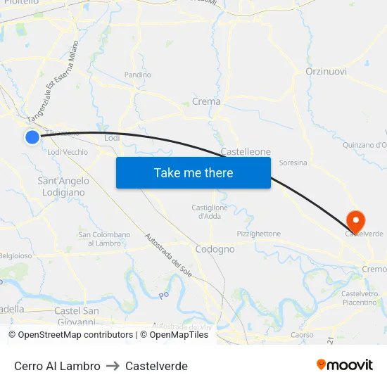 Cerro Al Lambro to Castelverde map