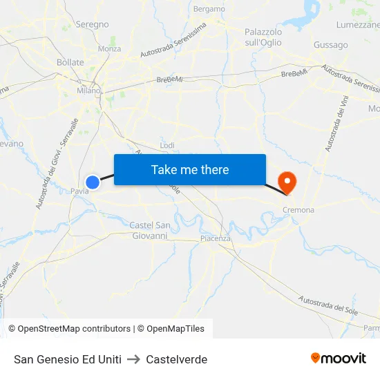 San Genesio Ed Uniti to Castelverde map
