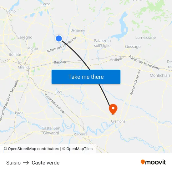 Suisio to Castelverde map