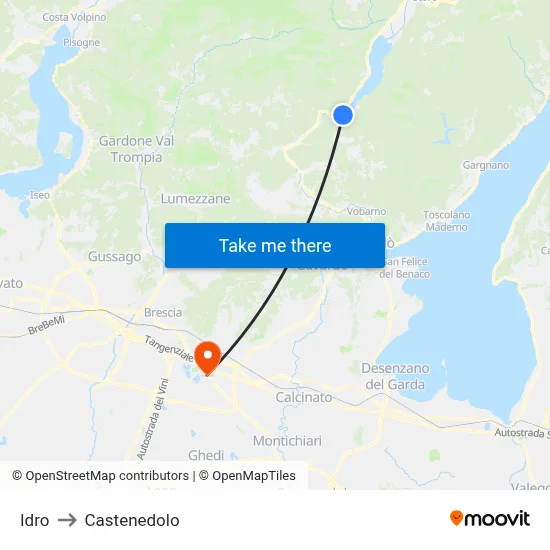 Hydro to Castenedolo map