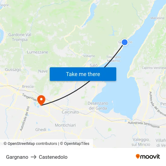 Gargnano to Castenedolo map