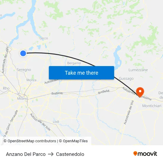 Anzano Del Parco to Castenedolo map