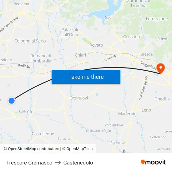 Trescore Cremasco to Castenedolo map
