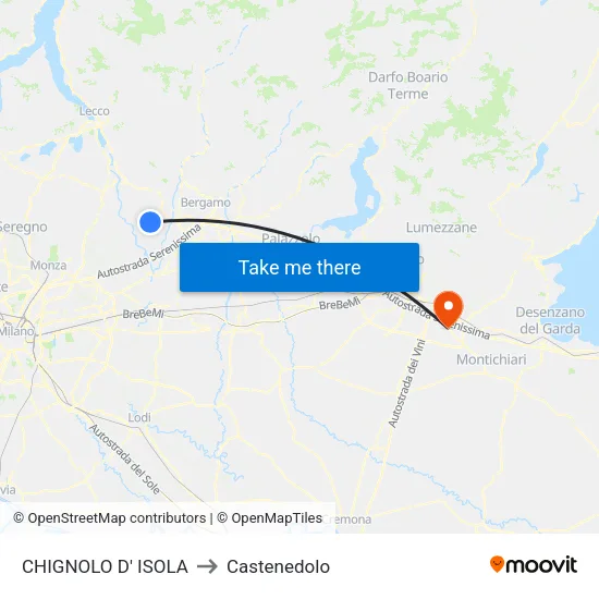 CHIGNOLO D' ISOLA to Castenedolo map