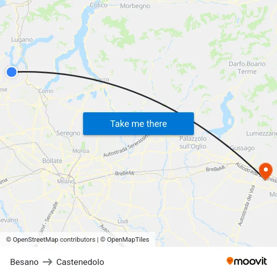 Besano to Castenedolo map