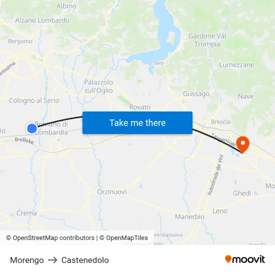 Morengo to Castenedolo map