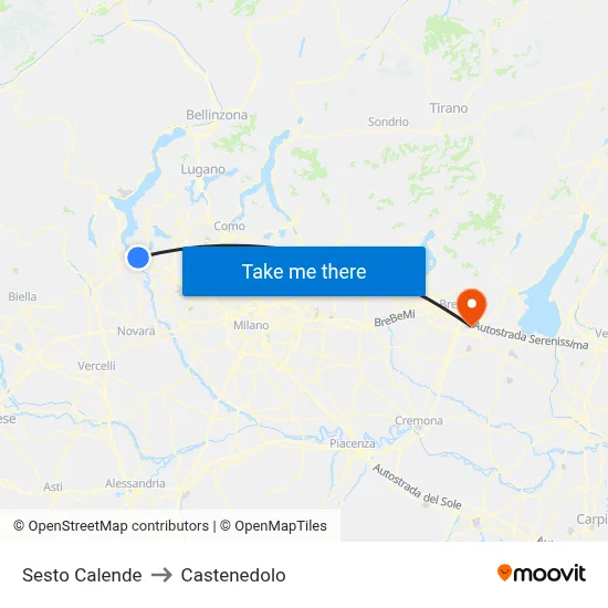 Sesto Calende to Castenedolo map