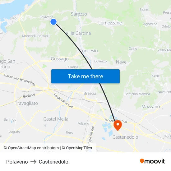 Polaveno to Castenedolo map