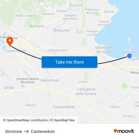 Sirmione to Castenedolo map
