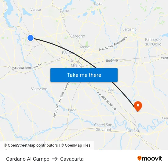Cardano Al Campo to Cavacurta map