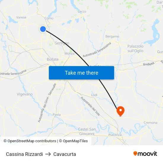 Cassina Rizzardi to Cavacurta map