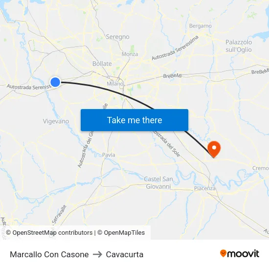 Marcallo Con Casone to Cavacurta map