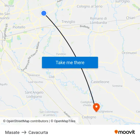 Masate to Cavacurta map
