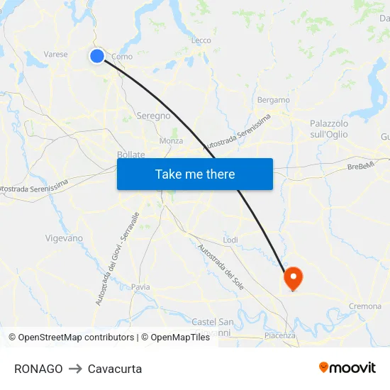 RONAGO to Cavacurta map