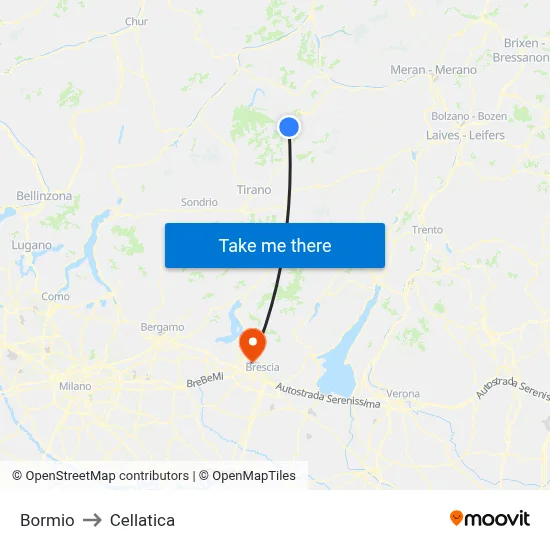 Bormio to Cellatica map