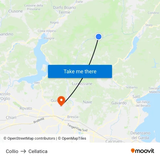 Collio to Cellatica map