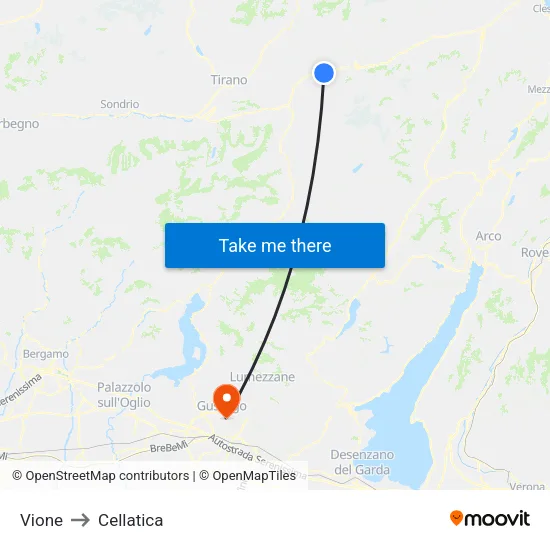 Vione to Cellatica map