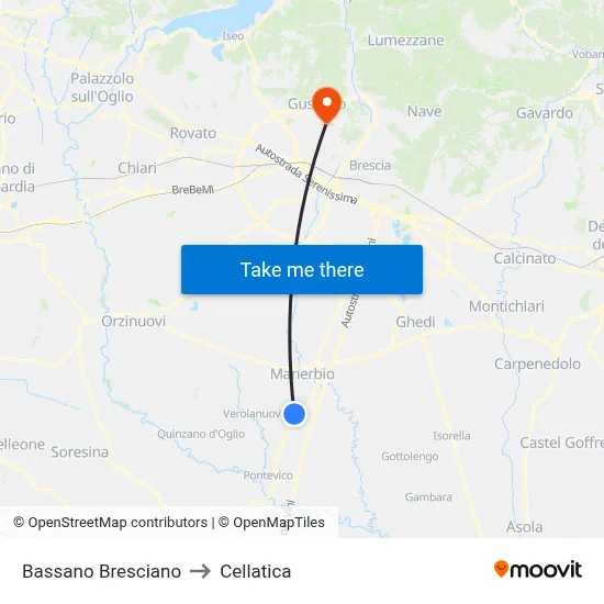 Bassano Bresciano to Cellatica map