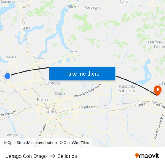 Jerago con Orago to Cellatica map