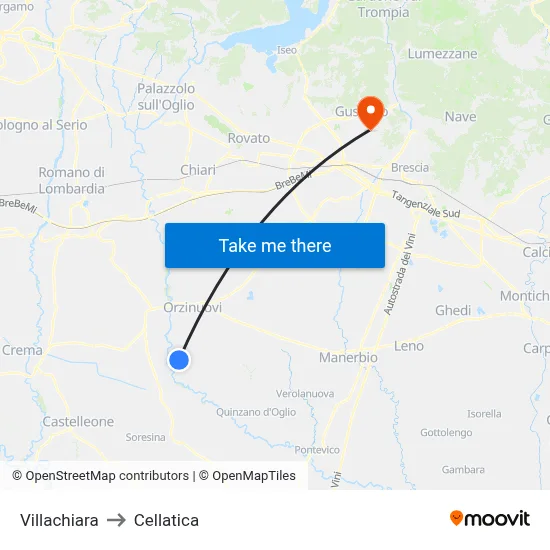 Villachiara to Cellatica map