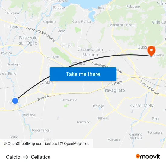 Soccer to Cellatica map