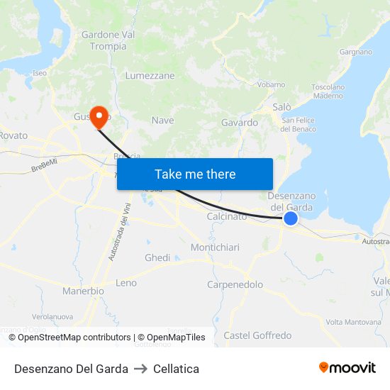 Desenzano Del Garda to Cellatica map