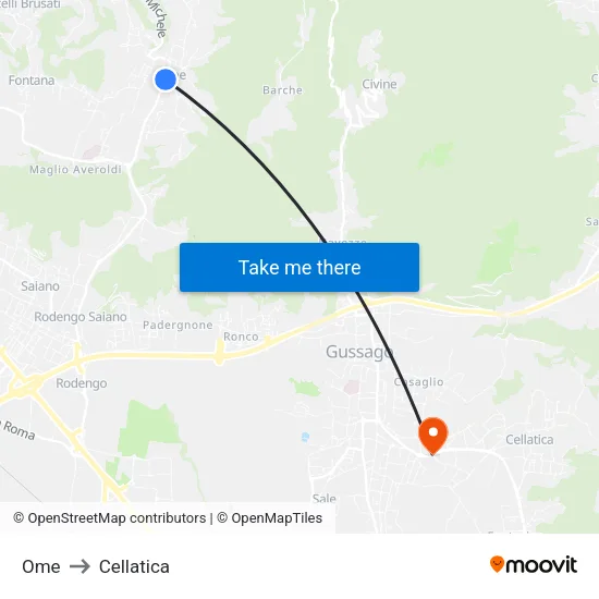 Ome to Cellatica map
