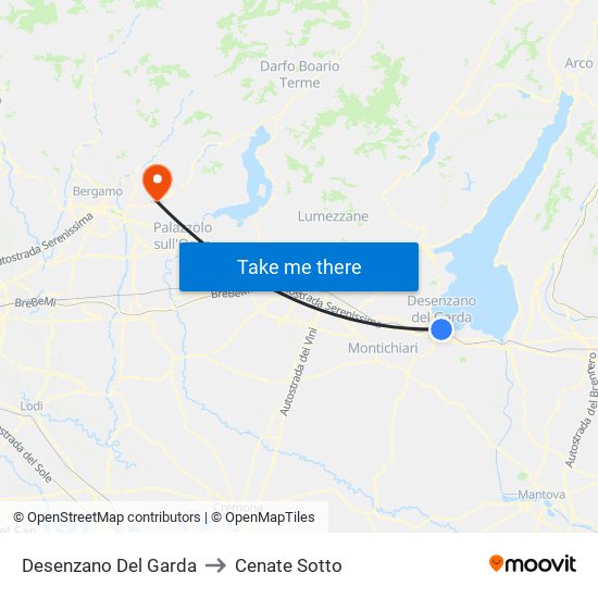 Desenzano Del Garda to Cenate Sotto map