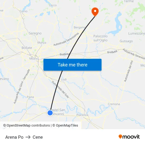 Arena Po to Cene map
