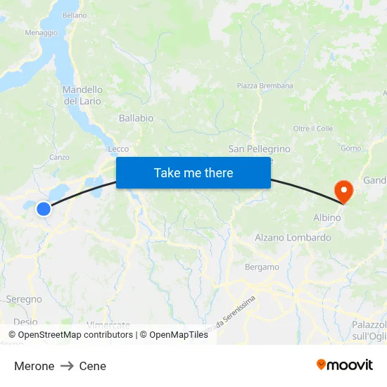 Merone to Cene map